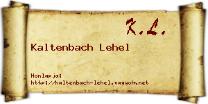 Kaltenbach Lehel névjegykártya